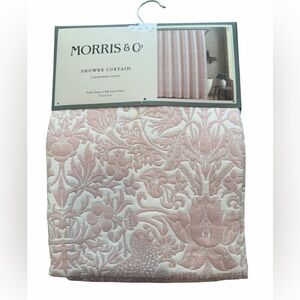William Morris & Co STRAWBERRY THIEF Floral Shower Curtain Pink Ivory NEW
